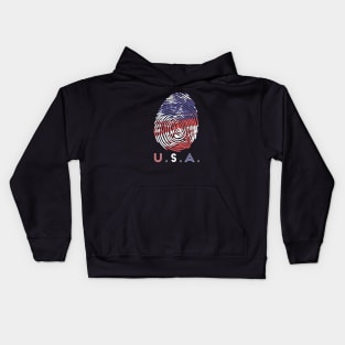 USA Fingerprint Kids Hoodie